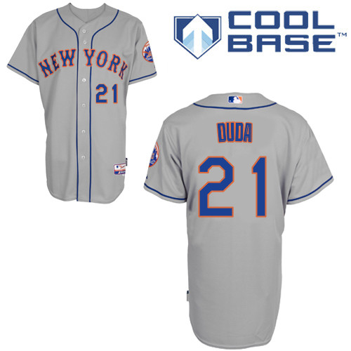 Lucas Duda #21 MLB Jersey-New York Mets Men's Authentic Road Gray Cool Base Baseball Jersey